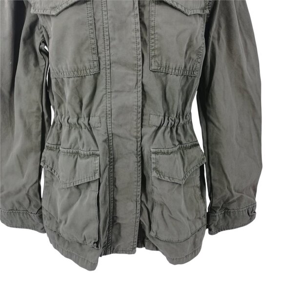 Gap Green Utility Jacket Size XS Military Army Anorak Cotton Snaps Zip Pockets - Picture 3 of 12